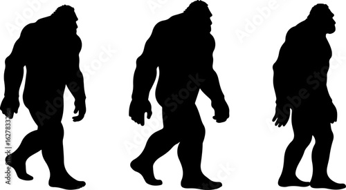 Bigfoot Silhouettes Vector Set"