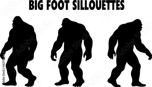 Bigfoot Silhouettes Vector Set"