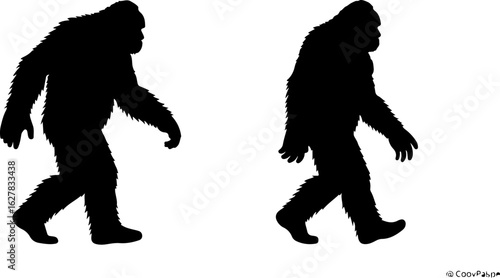 Bigfoot Silhouettes Vector Set"