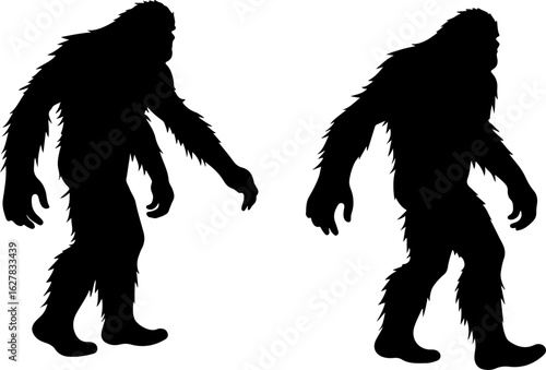 Bigfoot Silhouettes Vector Set"