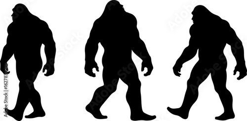 Bigfoot Silhouettes Vector Set"