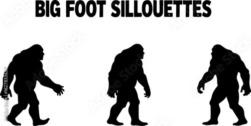 Bigfoot Silhouettes Vector Set"