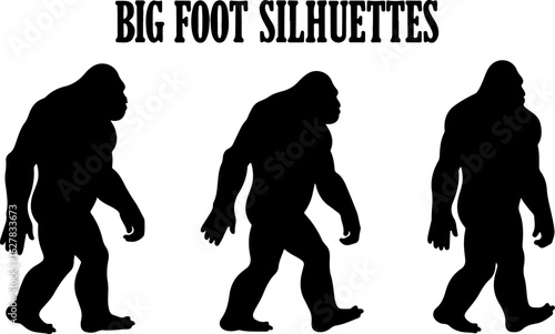 Bigfoot Silhouettes Vector Set"