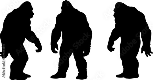 Bigfoot Silhouettes Vector Set"