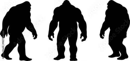 Bigfoot Silhouettes Vector Set"