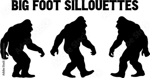 Bigfoot Silhouettes Vector Set"