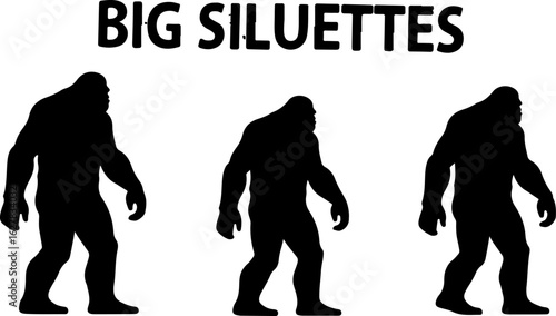 Bigfoot Silhouettes Vector Set"