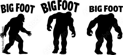 Bigfoot Silhouettes Vector Set"
