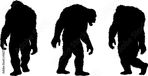 Bigfoot Silhouettes Vector Set"
