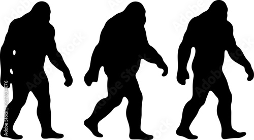 Bigfoot Silhouettes Vector Set"