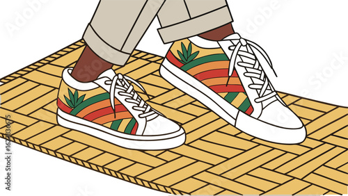 shoe design with colorful pattern