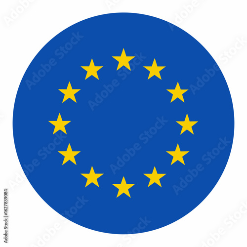 European Union flag vector icon on white background.