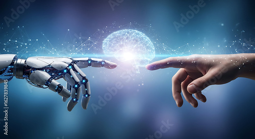 Technology Meets Humanity: Glowing Brain Connection