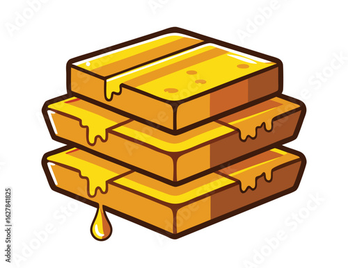 Golden bars stack illustration vector design asset for financial and business projects
