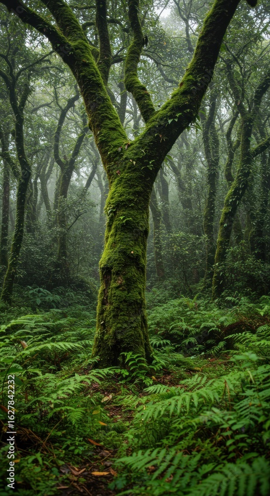 Obraz premium Misty forest scene (1)