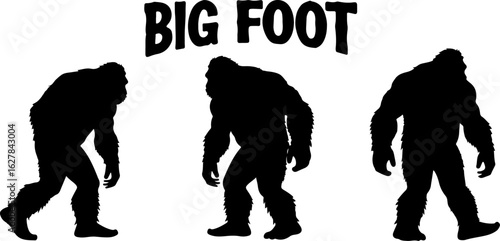 Bigfoot Silhouettes Vector Set" vector bundle