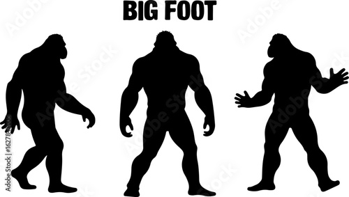 Bigfoot Silhouettes Vector Set" vector bundle