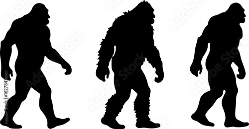 Bigfoot Silhouettes Vector Set" vector bundle