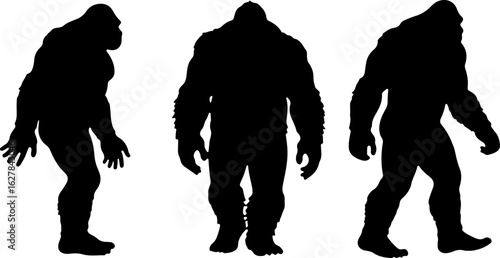 Bigfoot Silhouettes Vector Set" vector bundle