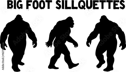Bigfoot Silhouettes Vector Set" vector bundle