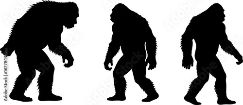 Bigfoot Silhouettes Vector Set" vector bundle
