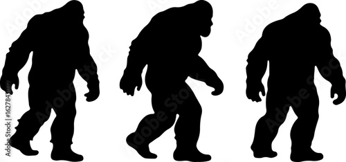 Bigfoot Silhouettes Vector Set" vector bundle