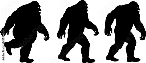 Bigfoot Silhouettes Vector Set" vector bundle