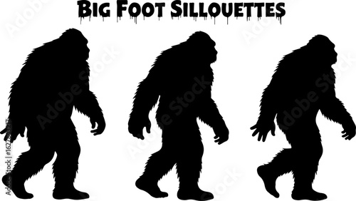 Bigfoot Silhouettes Vector Set" vector bundle