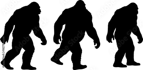 Bigfoot Silhouettes Vector Set" vector bundle