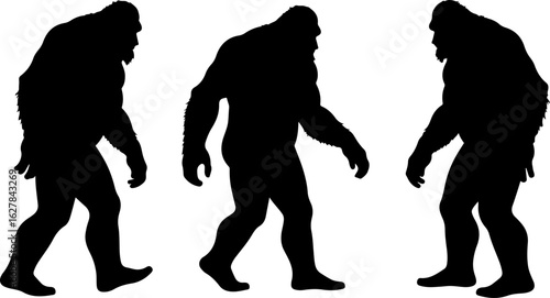 Bigfoot Silhouettes Vector Set" vector bundle