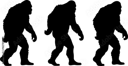 Bigfoot Silhouettes Vector Set" vector bundle