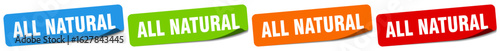 all natural sticker. all natural sticker set on white background