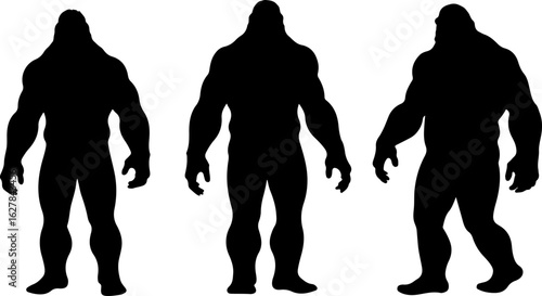 Bigfoot Silhouettes Vector Set" vector bundle