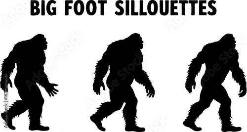 Bigfoot Silhouettes Vector Set" vector bundle