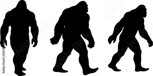 Bigfoot Silhouettes Vector Set" vector bundle