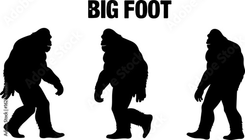 Bigfoot Silhouettes Vector Set" vector bundle