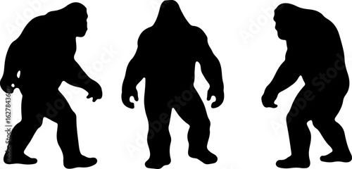 Bigfoot Silhouettes Vector Set" vector bundle