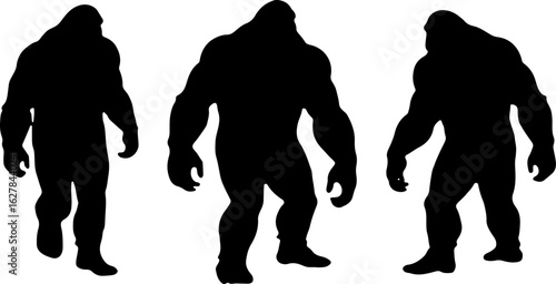 Bigfoot Silhouettes Vector Set" vector bundle