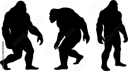 Bigfoot Silhouettes Vector Set" vector bundle