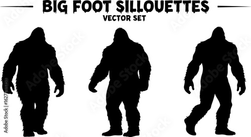 Bigfoot Silhouettes Vector Set" vector bundle