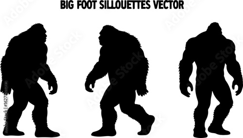 Bigfoot Silhouettes Vector Set" vector bundle