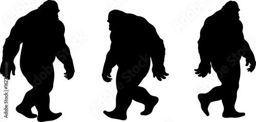 Bigfoot Silhouettes Vector Set" vector bundle
