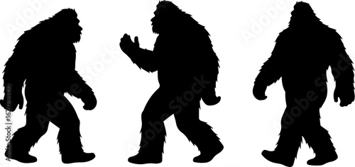 Bigfoot Silhouettes Vector Set" vector bundle