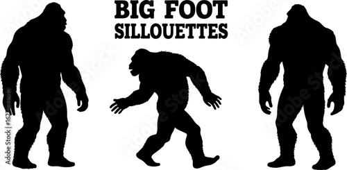 Bigfoot Silhouettes Vector Set" vector bundle