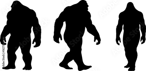 Bigfoot Silhouettes Vector Set" vector bundle