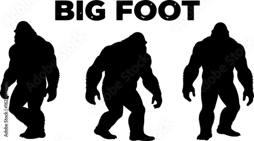 Bigfoot Silhouettes Vector Set" vector bundle