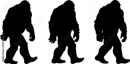 Bigfoot Silhouettes Vector Set" vector bundle