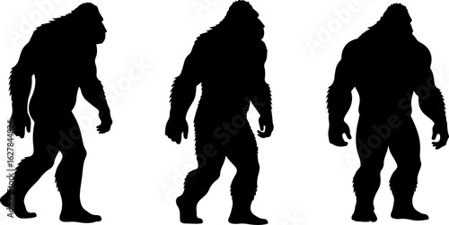 Bigfoot Silhouettes Vector Set" vector bundle