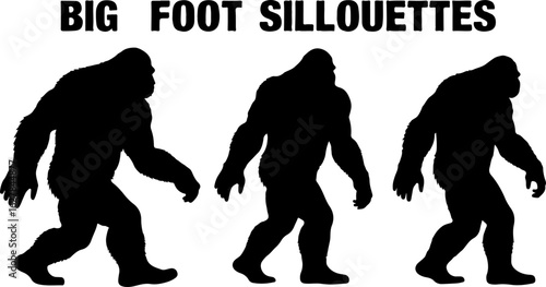 Bigfoot Silhouettes Vector Set" vector bundle