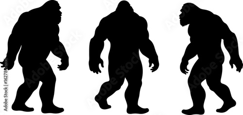 Bigfoot Silhouettes Vector Set" vector bundle